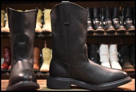 【9.5D 美品 07年】レッドウィング 1125 ペコス 黒 ブラッククローム プルオン ブーツ 8155 redwing pecos スーパーソール HOPESMORE