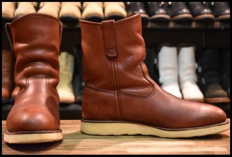 【9.5E 良品 犬タグ 99年】レッドウィング 8866 ペコス 赤茶 オロラセット プルオン ブーツ redwing pecos HOPESMORE