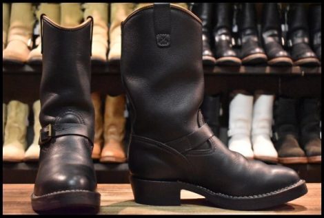 【9E 箱付 美品 09年】WESCO ウエスコ カスタムウエスタンボス ブラック ビブラム705 カスタムモリソン ブーツ ボス エンジニア HOPESMORE