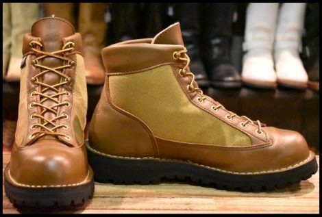 【9EE 美品 白タグ】Danner ダナーライト 30420X 茶 ブラウン カーキ ゴアテックス GORE-TEX 編み上げ ハイキング ブーツ HOPESMORE