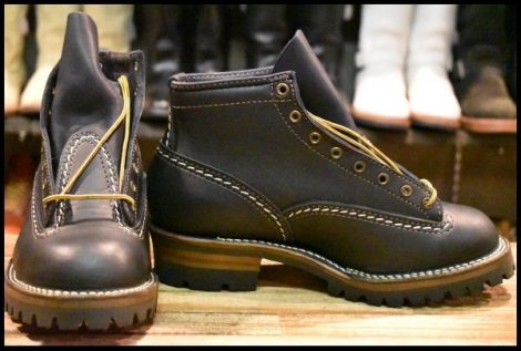 【8E 未使用 23年】WESCO ウエスコ カスタムジョブマスターLTT 黒 ブラック ビブラム100シングル 編み上げ ブーツ HOPESMORE