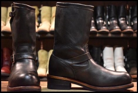 【9.5D 良品 白タグ PT91】Chippewa チペワ 27899 エンジニア 黒 ブラック 11インチハイト スチールトゥ ブーツ HOPESMORE