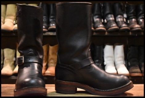【7E 良品 02年】WESCO ウエスコ カスタムボス ブラック 黒 レザーライニング ビブラム700ダブル ブーツ エンジニア BOSS HOPESMORE