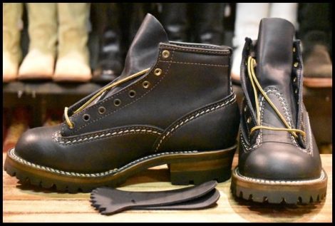 【8E 未使用 23年】WESCO ウエスコ カスタムジョブマスターLTT 黒 ブラック ビブラム100シングル 編み上げ ブーツ HOPESMORE