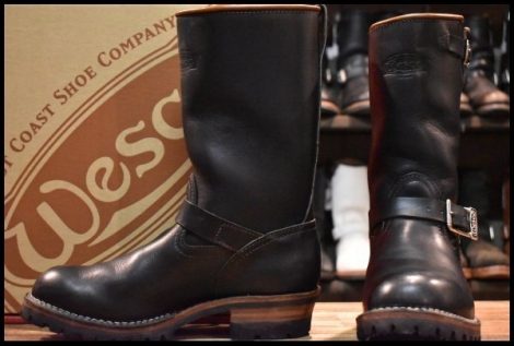 【8.5E 箱付 良品 05年】WESCO ウエスコ カスタムボス ブラック 11インチハイト エンジニア ブーツ BOSS ビブラム100 HOPESMORE