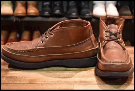 【8E 良品】RUSSELL MOCCASIN ラッセルモカシン スポーティングクレーチャッカ ブラウン 茶 ビブラム2060 短靴 ブーツ HOPESMORE