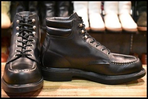 【8D 箱付 美品 11年】レッドウィング 8133 スーパーソール 黒 ブラッククローム モックトゥ 編み上げ ブーツ redwing HOPESMORE