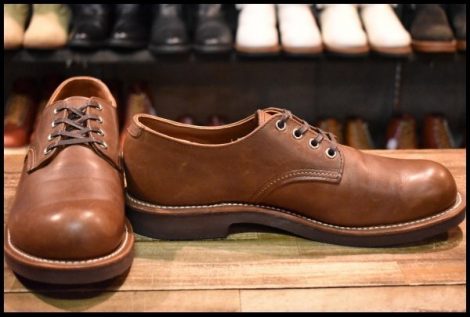【9D 美品 16年】レッドウィング 8058 フォアマン オックスフォード 茶 アンバーハーネス 短靴 レースアップ ブーツ redwing HOPESMORE