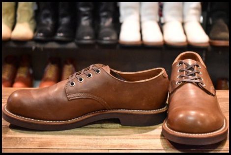 【9D 美品 16年】レッドウィング 8058 フォアマン オックスフォード 茶 アンバーハーネス 短靴 レースアップ ブーツ redwing HOPESMORE