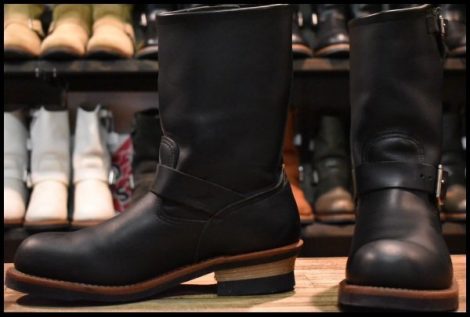 【8.5D 良品 11年】レッドウィング 2268 エンジニア 黒 ブラッククローム スチールトゥ プルオン ブーツ redwing HOPESMORE