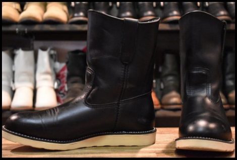 【8.5E 良品 14年】レッドウィング 8169 ペコス 黒 ブラッククローム プルオン クッションソール ブーツ redwing pecos HOPESMORE
