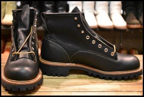 【8.5D 箱付 未使用 09年】レッドウィング 2935 ビブラム ラインマン ブラック ラグソール レースアップ LTT ブーツ redwing HOPESMORE