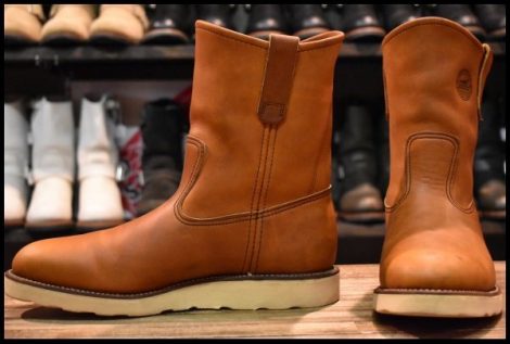 【9.5D 良品 緑犬タグ 犬刻印 96年】レッドウィング 866 ペコス 茶 オロイジナル ブラウン プルオン ブーツ redwing pecos HOPESMORE