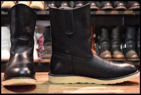 【8.5E 良品 14年】レッドウィング 8169 ペコス 黒 ブラッククローム プルオン クッションソール ブーツ redwing pecos HOPESMORE