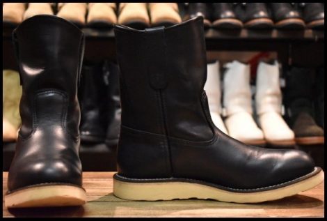 【8E 良品 08年】レッドウィング 8169 ペコス 黒 ブラッククローム プルオン クッションソール ブーツ redwing pecos HOPESMORE