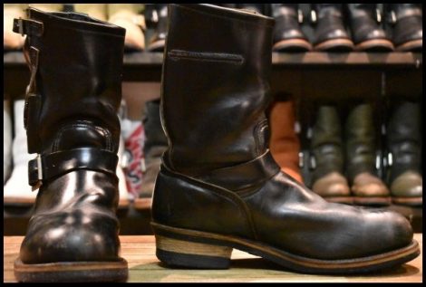 【8D 良品 PT91刺繍 98年】レッドウィング 8270 ナイフポケット エンジニア 黒 ブラック スチールトゥ ブーツ redwing HOPESMORE