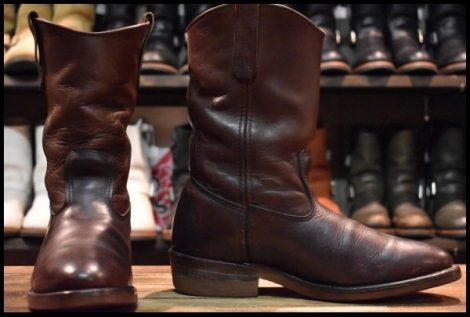 【9.5E 箱付 良品 03年】レッドウィング 1155 ペコス 茶 ブラウン ベルバリタン ロング プルオン ブーツ redwing pecos HOPESMORE