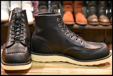 【8.5E 美品 10年】レッドウィング 8179 アイリッシュセッター 黒 ブラッククローム モックトゥ 編み上げ ブーツ redwing HOPESMORE