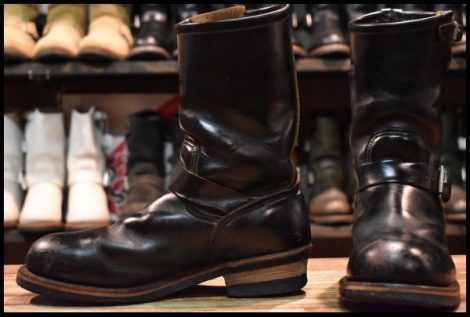 【8D 良品 PT91刺繍 98年】レッドウィング 8270 ナイフポケット エンジニア 黒 ブラック スチールトゥ ブーツ redwing HOPESMORE