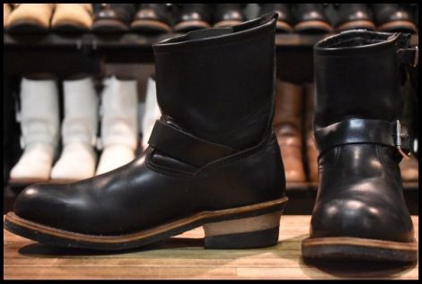 【9D 良品 07年】レッドウィング 2976 ショート エンジニア 黒 ブラッククローム スチールトゥ ブーツ redwing 8182 HOPESMORE
