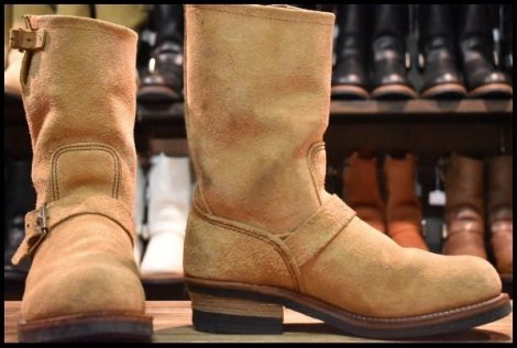 【7D 良品 18年】レッドウィング 9269 スエード エンジニア タン ブルハイド ラフアウト ベージュ 8268 ブーツ redwing HOPESMORE