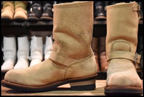 【10D 良品 10年】レッドウィング 8268 スエード エンジニア ホーソーンアビレーンラフアウト ベージュ ブーツ redwing HOPESMORE