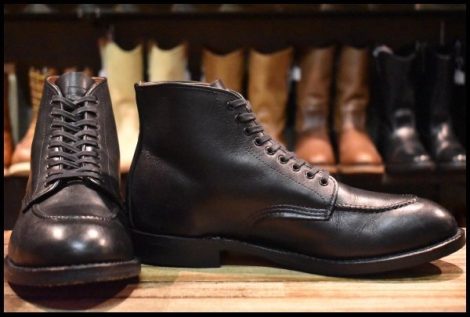 【9D 良品 15年】レッドウィング 9090 ジラード 黒 ブラック フェザーストーン モックトゥ レースアップ ブーツ redwing HOPESMORE