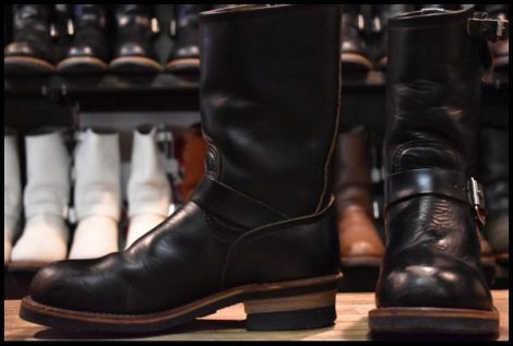 【7.5D 良品 PT91プリント 95年】レッドウィング 2268 エンジニア ブーツ 黒 ブラック クローム スチールトゥ redwing HOPESMORE