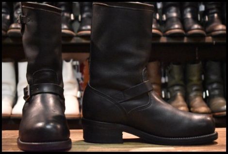 【9EE 良品 白タグ PT91】Chippewa チペワ 27899 エンジニア 黒 ブラック 11インチハイト スチールトゥ ブーツ HOPESMORE