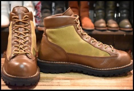 【10EE 箱付 良品 白タグ】Danner ダナーライト 30440 ブラウン カーキ ゴアテックス GORE-TEX 編み上げ ハイキング ブーツ HOPESMORE