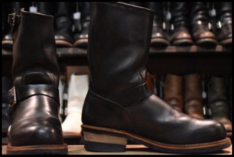 【7D 良品 PT99プリント 旧シルエット 04年】レッドウィング 2268 エンジニア 黒 ブラック スチールトゥ ブーツ redwing HOPESMORE