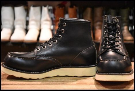 【6E 良品 犬タグ 98年】レッドウィング 8179 アイリッシュセッター 黒 ブラッククローム モックトゥ 編み上げ ブーツ redwing HOPESMORE