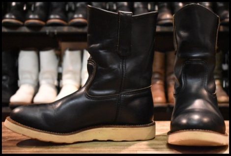 【7E 良品 羽タグ 97年】レッドウィング 8169 ペコス 黒 ブラッククローム プルオン クッションソール ブーツ redwing pecos HOPESMORE