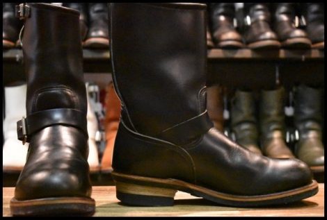 【8.5D 良品 PT91刺繍 98年】レッドウィング 2268 エンジニア 黒 ブラッククローム スチールトゥ プルオン ブーツ redwing HOPESMORE