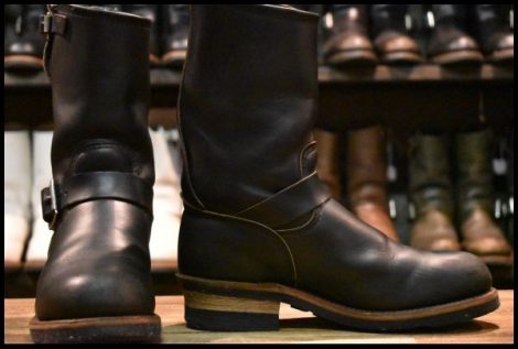 【6.5D 良品 PT91プリント 95年】レッドウィング 2268 エンジニア ブラッククローム スチールトゥ プルオン ブーツ redwing HOPESMORE