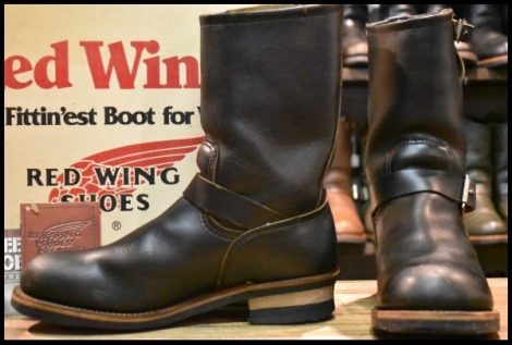 【9.5D 箱付 良品 PT91プリント 95年】レッドウィング 2268 エンジニア 黒 ブラッククローム スチールトゥ ブーツ redwing HOPESMORE