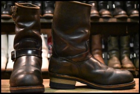【7D 中古 PT91プリント 94年3月刻印】レッドウィング 2268 エンジニア 黒 ブラッククローム スチールトゥ ブーツ redwing HOPESMORE