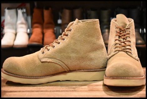 【8.5E 良品 羽タグ 00年】レッドウィング 8167 スエード アイリッシュセッター タン ラフアウト プレーントゥ ブーツ redwing HOPESMORE