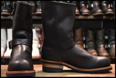 【8D 美品 06年 旧シルエット】レッドウィング 2268 エンジニア 黒 ブラッククローム スチールトゥ ブーツ redwing HOPESMORE