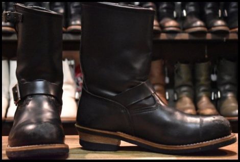 【10D 良品 08年】レッドウィング 2268 エンジニア 黒 ブラッククローム スチールトゥ プルオン ブーツ redwing HOPESMORE