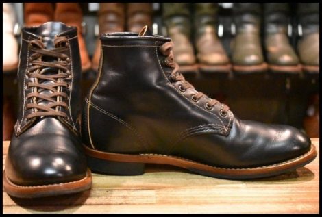 【7.5D 良品 19年】レッドウィング 9060 ベックマン ブラッククローンダイク 黒 茶芯 フラットボックス ブーツ redwing HOPESMORE
