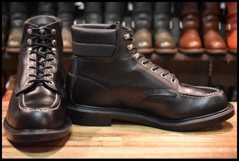 【9.5E 美品 23年】レッドウィング 8133 スーパーソール 黒 ブラッククローム モックトゥ 編み上げ ブーツ redwing HOPESMORE