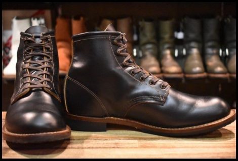 【9D 美品 22年】レッドウィング 9060 ベックマン ブラッククローンダイク 黒 茶芯 フラットボックス ブーツ redwing HOPESMORE