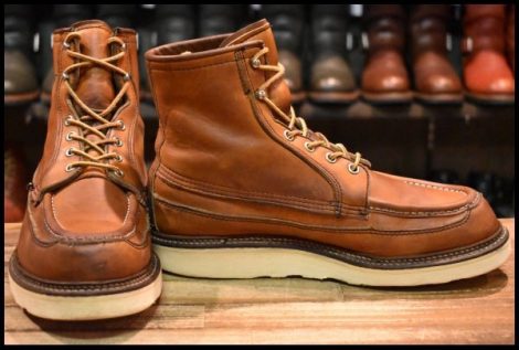 【8E 中古 50周年限定 犬タグ】レッドウィング 1953 アイリッシュセッター オロイジナル 茶 モック 編み上げ ブーツ redwing HOPESMORE