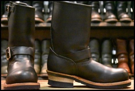 【5D 美品 08年】レッドウィング 2268 エンジニア 黒 ブラッククローム スチールトゥ ブーツ redwing HOPESMORE