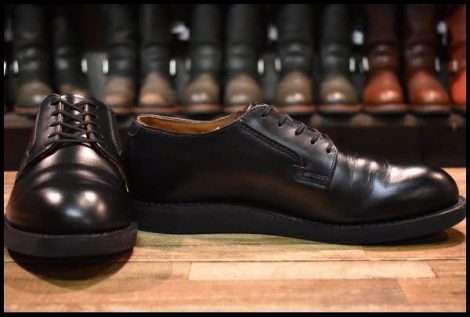 【8D 美品 25年】レッドウィング 101 ポストマン シューズ 黒 ブラック シャパラル ローカット 短靴 ブーツ redwing HOPESMORE