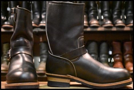 【9D 美品 PT91刺繍 98年】レッドウィング 2268 エンジニア 黒 ブラッククローム スチールトゥ プルオン ブーツ redwing HOPESMORE