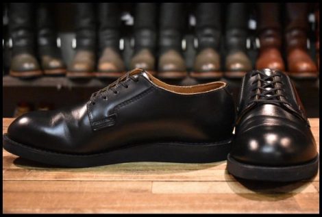 【8D 美品 25年】レッドウィング 101 ポストマン シューズ 黒 ブラック シャパラル ローカット 短靴 ブーツ redwing HOPESMORE