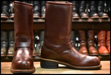【7.5E 良品 黒タグ】Chippewa チペワ 91068 エンジニア コードバン バーガンディ 11インチハイト スチールトゥ ブーツ HOPESMORE