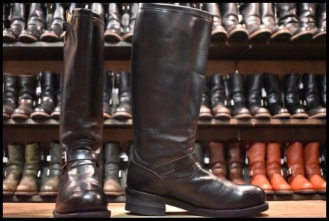【10.5D 良品 PT83 黒タグ 93年】Chippewa チペワ 71418 エンジニア 17インチハイト ブラック 黒 スチールトゥ ロング ブーツ HOPESMORE